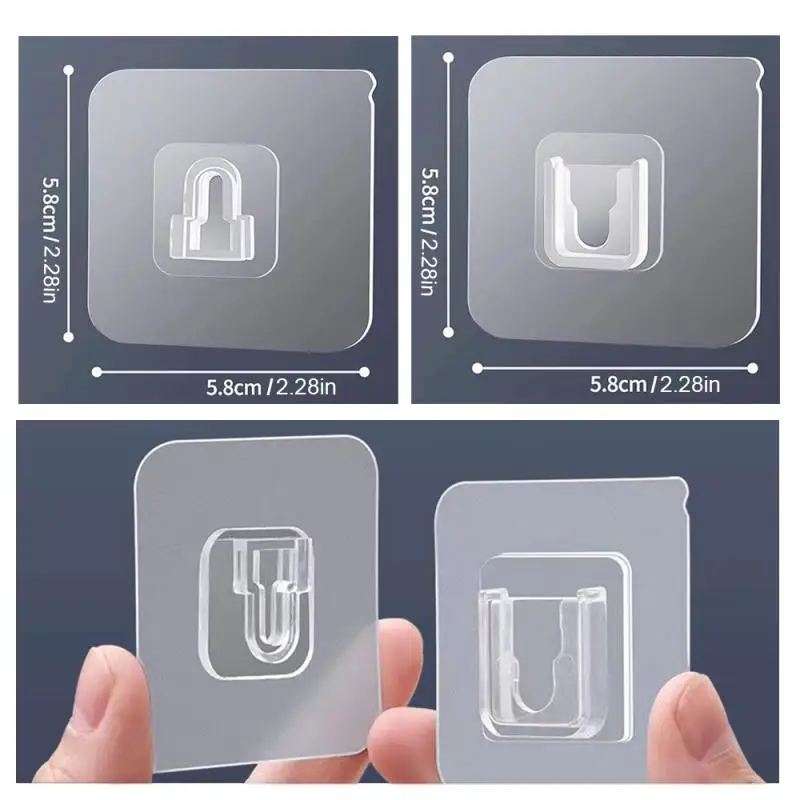 5~20 Sets Strong Sticky Hung Double Sided Patch Hook Buckles Transparents Adhesive Wall Hooks Cup Sucker