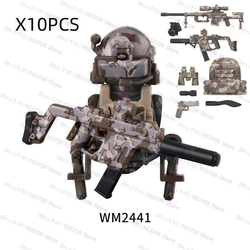 MOC – blocs de construction militaires en briques, Mini soldats d'action, accessoires, figurines, jouets d'assemblage, cadeaux de noël, WM6147