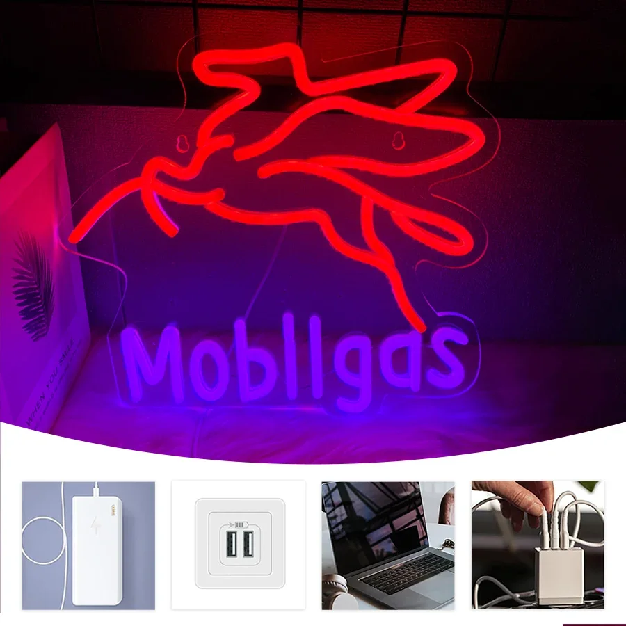 علامة النيون البنزين لمحطة الوقود علامة Led شخصية للرجل Cve النيون تسجيل للمرآب ، متجر إصلاح السيارات ، هدية عيد ميلاد #1