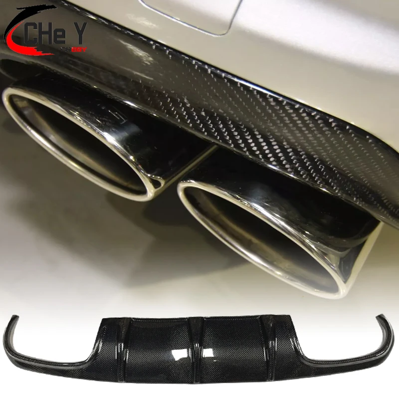 Rear Bumper Diffuser Lip For Mercedes-Benz W209 CLK320 CLK63/CLK55 AMG 2004-2007 Carbon Fiber Car Exhaust Splitter Spoiler Plate