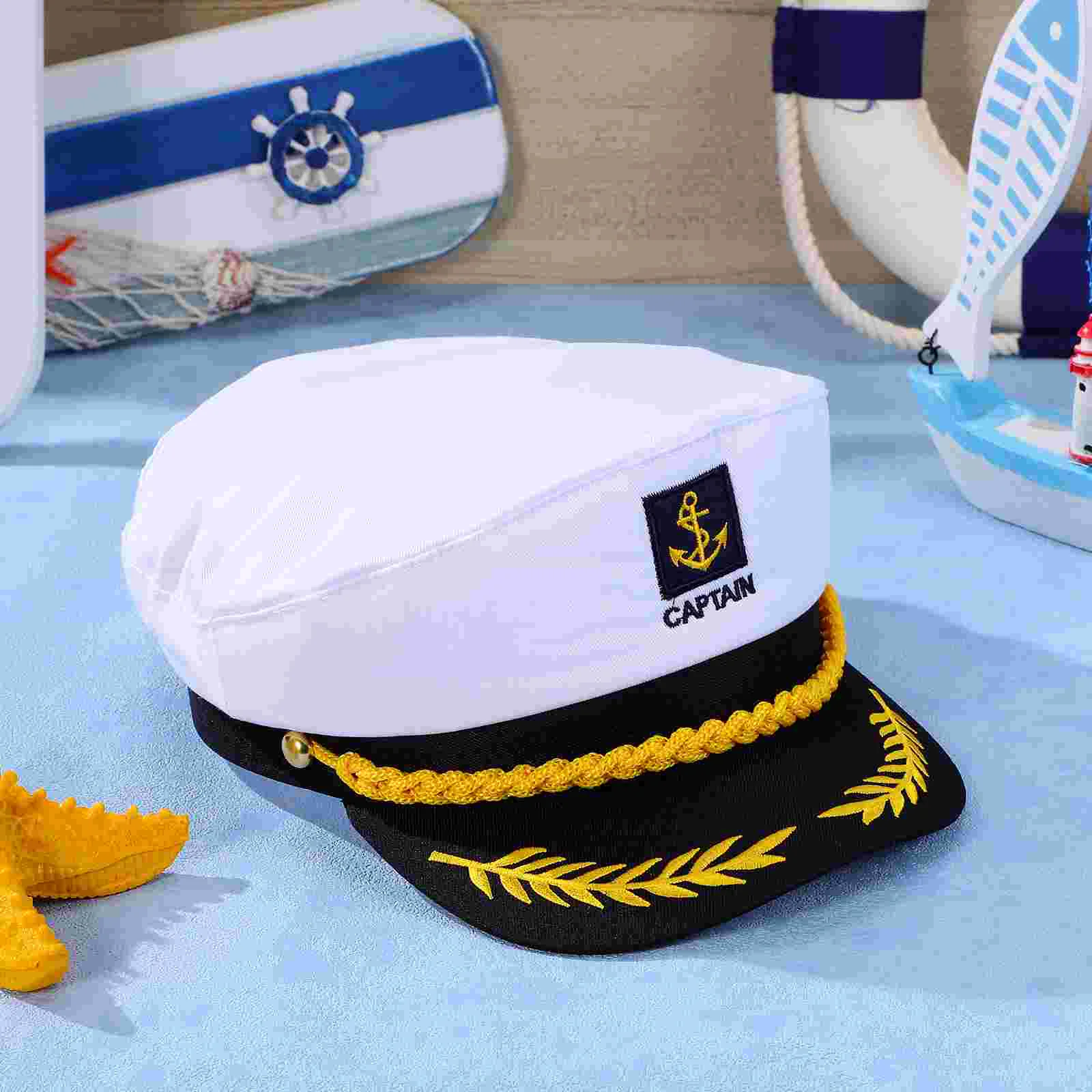 Sailors Hat Embroidered Captain Adult Yacht Boat Ship Navy Miss Unisex Robe Lady Hats Pirate