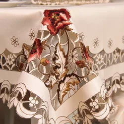 Europe Luxury Embroidered Tablecloth Table Dining Table Cover Table Cloth Wedding Flower Chair Cover Textile Table Decoration