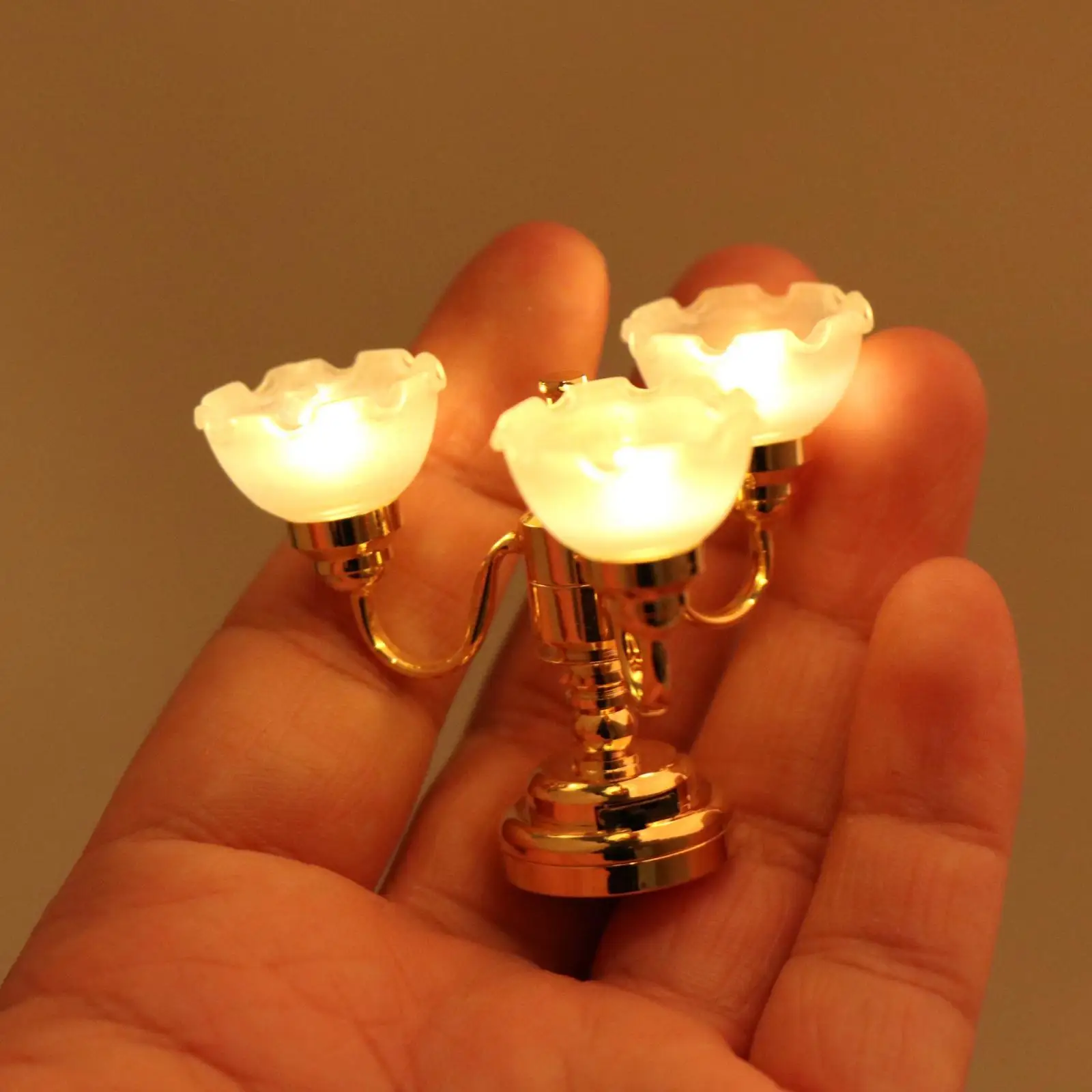 1/12 Dollhouse Miniature Ceiling Lamp Scenery Supplies Simulation Model Metal Lights Furniture Ornaments for Living Room Decor