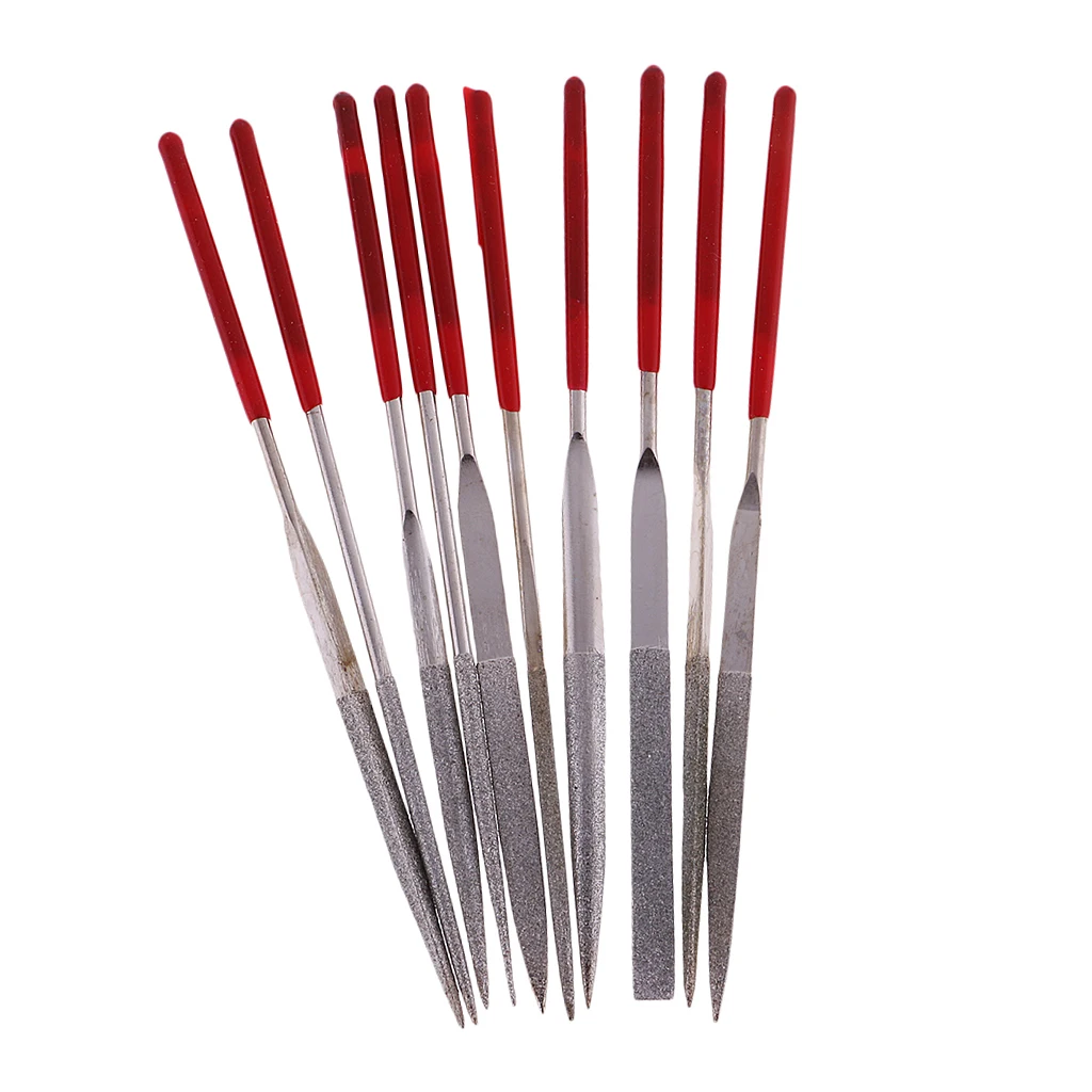 Professional Guitar Nut Bridge File Set Rubber Iron Metal Needle Files for Slotting String Holes Guitars Accessories
