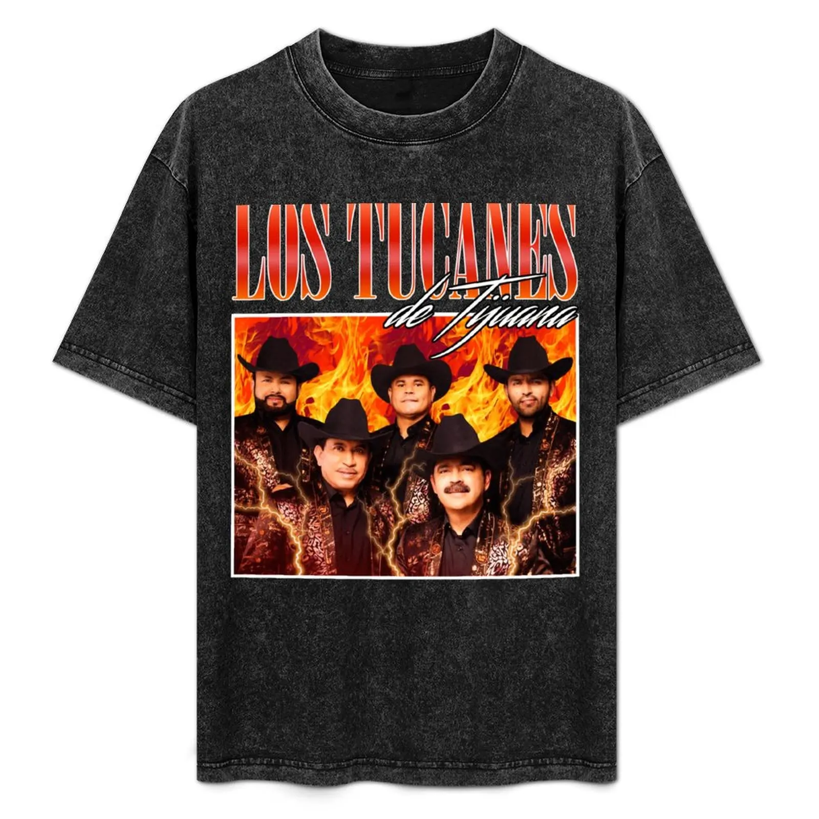Camiseta con diseño retro vintage de Los Tucanes de Tijuana, camiseta con estampado de arte lineal simple