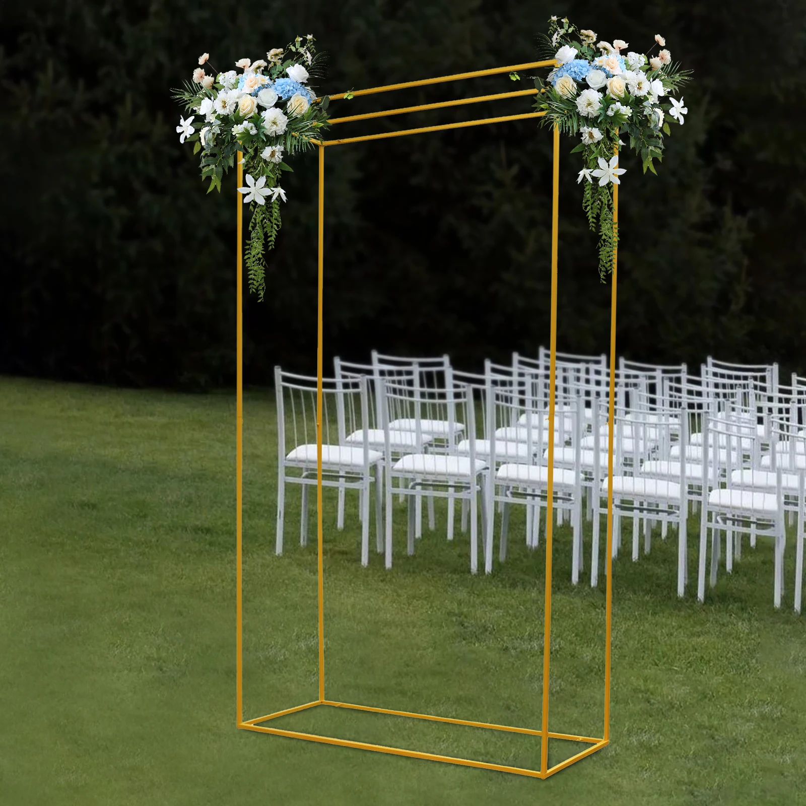 

Steel Wedding Flower Stand Floor Mount For Weddings, Birthday Parties, Christmas Parties Rectangular Yellow