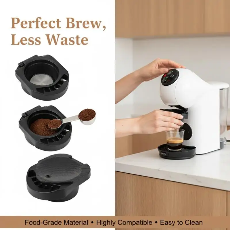 Dolce Gusto conversion compatible reusable capsule adapter for coffee capsules