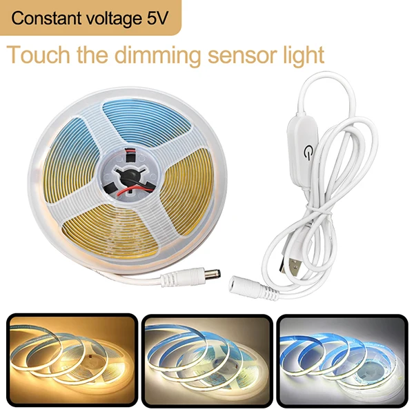 DC5V USB التحكم باللمس عكس الضوء LED قطاع عدة 2 متر/5 متر Length3000K/4000 كيلو/6000 كيلو للتلفزيون مرآة الخلفية غرفة المطبخ الإضاءة الليلية