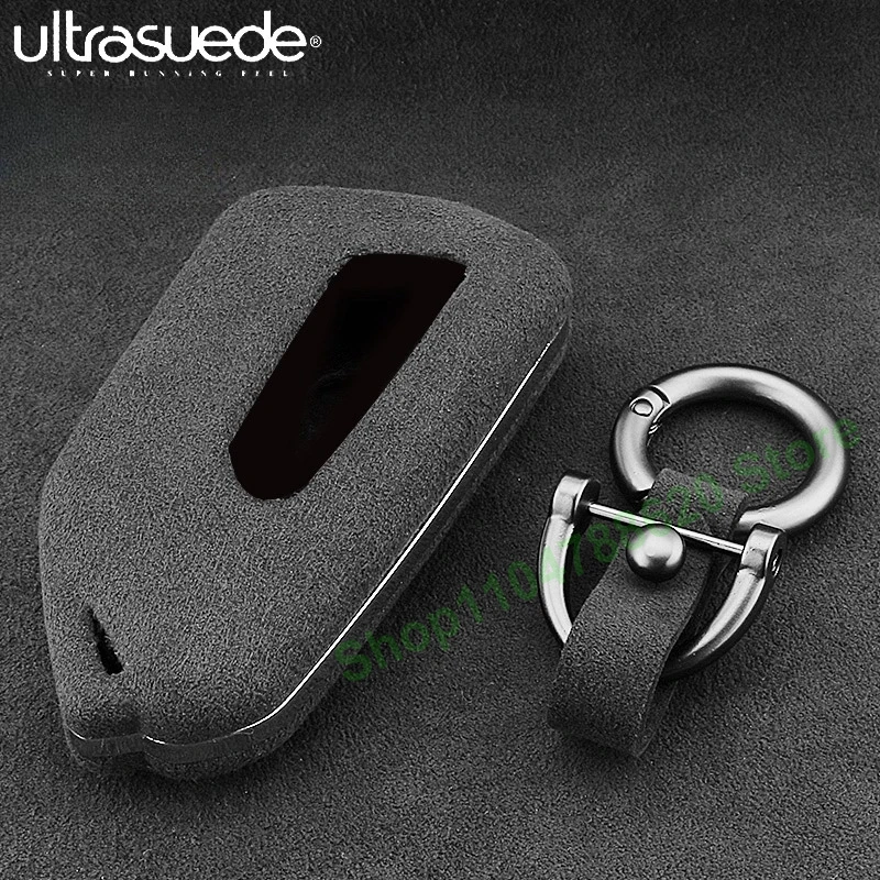 

Keyless Key Fob Shell Suede Car Key Case Protective Cover Keychain for Volkswagen CC Magotan B8 Passat Interior Decoration