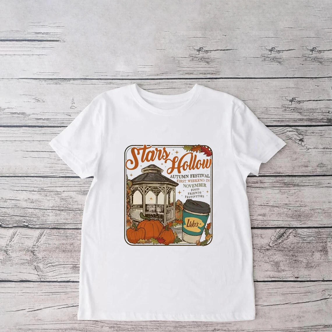 Stars Hollow Shirt Gilmore Girls 티셔츠 Retro Stars Hollow Connecticut 그래픽 크루넥 탑 Gilmore Girls Luke's Diner 티셔츠