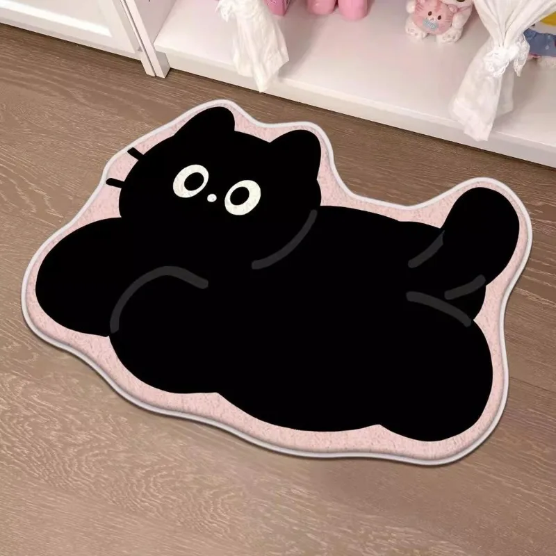 New Alien Cute Cartoon Imitation Cashmere Carpet Thickened Anti Drop Home Bathroom Mat Absorbent Mat Chair Mat