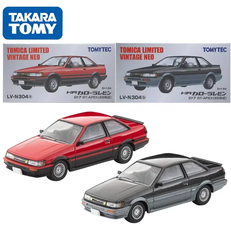 Takara Tomytec Tomytec Tomica 1/64 TLV-N304b TLV-N304a Toyota Corolla Levin GT-APEX AE85อัลลอยของเล่นโมเดลเหล็กสำหรับเป็นของขวัญ