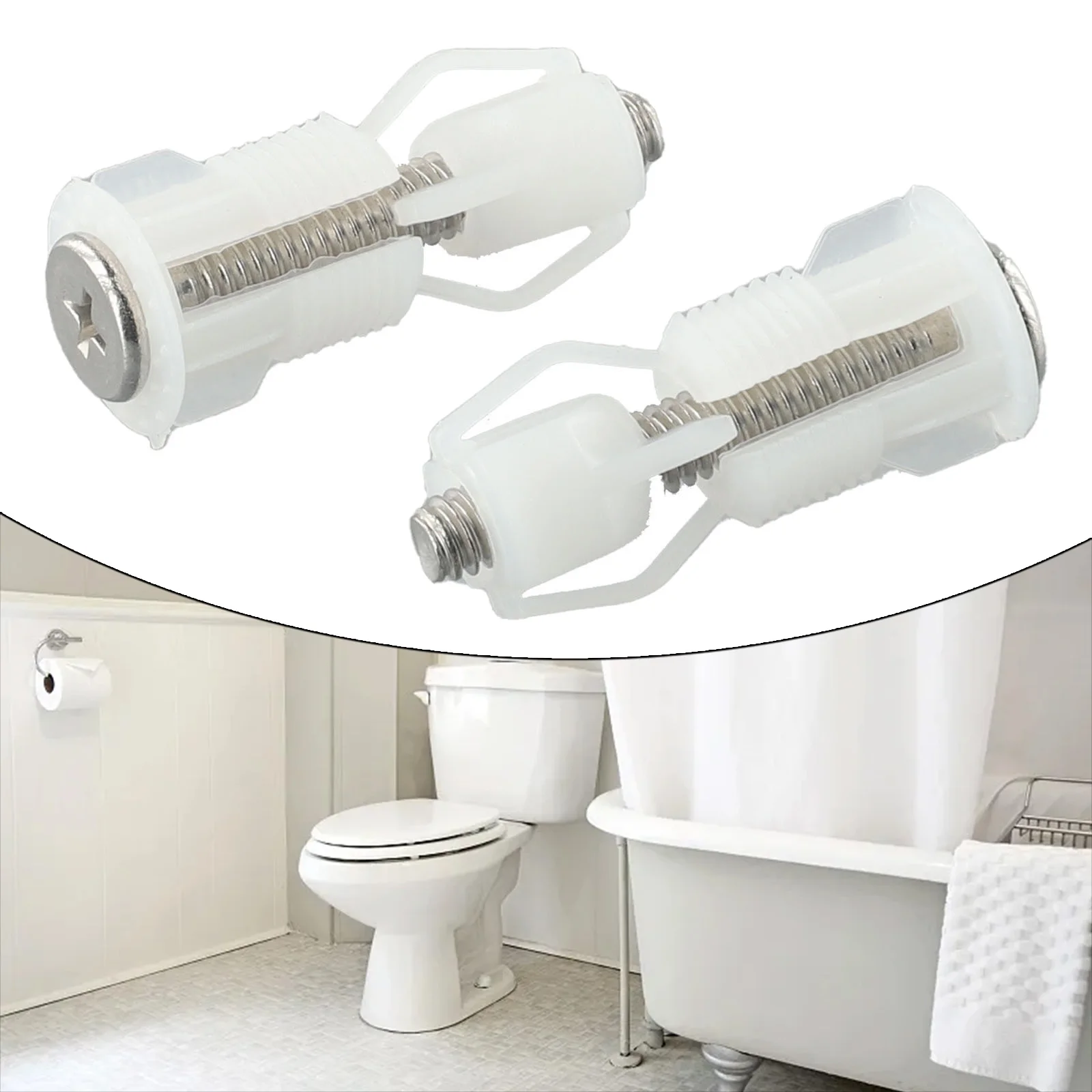 2pcs Top Fix Toilet Seat Screws Nut Cover Lid Pan Fixing WC Blind Hole Fitting Kits Replacement Toilet Seat Screws Bathroom Part