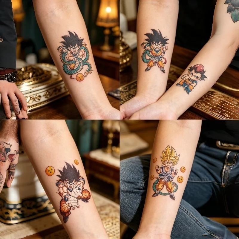 Temporary Tattoo Sticker Dragon Ball Anime Waterproof Fake Tattoo Stickers Body Art Sticker Dragonball Z Stickers Party Supplies view 5