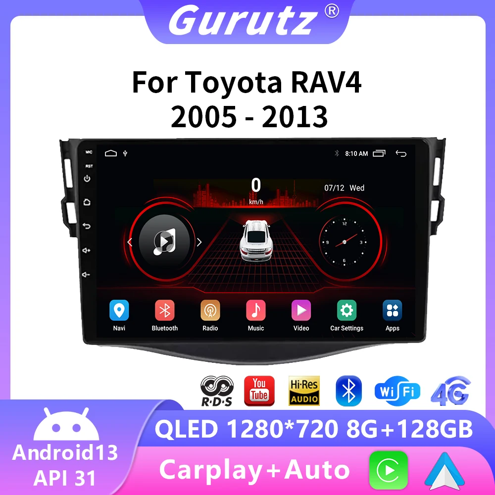 

2Din Android 13 Car Radio Wireless Carplay For Toyota RAV4 Rav 4 2005-2013 Multimedia Player GPS Navigation Stereo DVD Head Unit