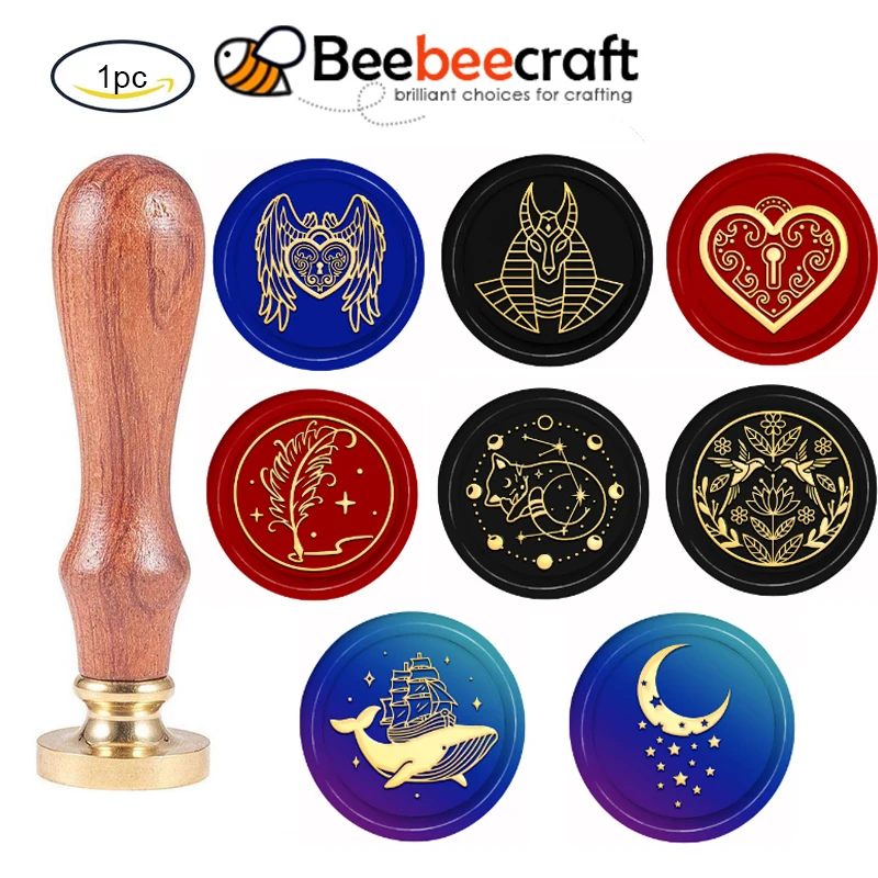 1PC Brass Wax Seal Stamp with Handle for DIY Scrapbooking Heart Pattern 89x30mm  for Invitations Cards Gift Wrapping