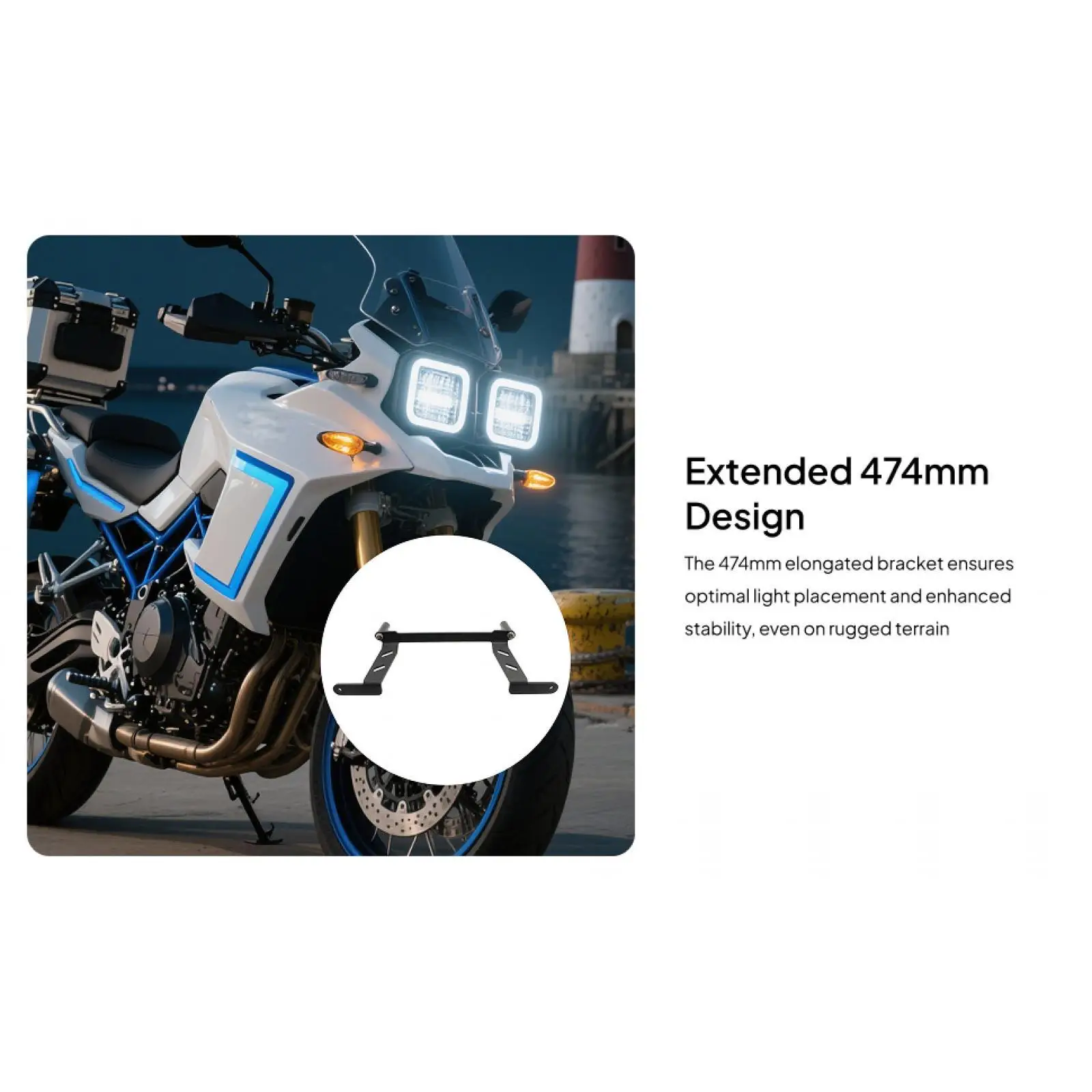 Supporto per fendinebbia ausiliario per moto Staffa in metallo nero Stent per lampada facile da installare per R1250GS LC Adv 2019 2020