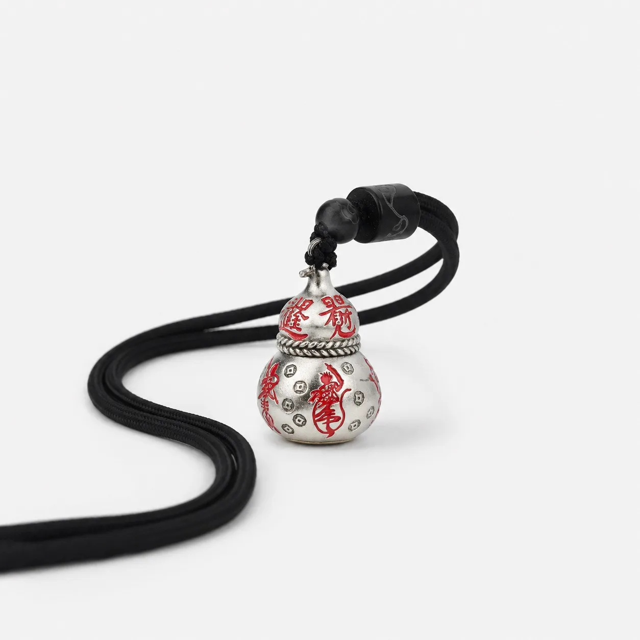 Chinese Style White Copper Five Wealth Gods Gourd Pendant Lucky Fortune Blessing Taoist Amulet Necklace For Men Women Jewelry