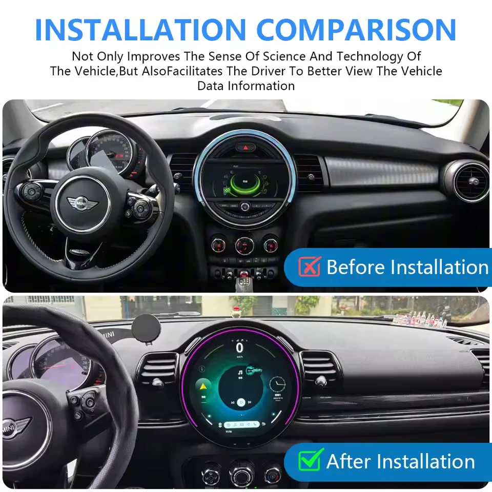 11.9inch Android 15 Multimedia DSP WIFI BT Car Radio Screen Carplay 4G GPS For BMW MINI F56 F54 F60 2017-2026 NBT EVO Stereo