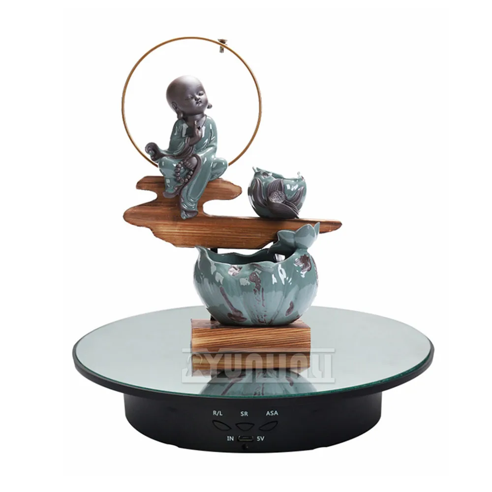 20cm Intelligent Electric Rotating Display Stand 360 Electric Rotating Product Jewelry Display Turntable for Video Shooting