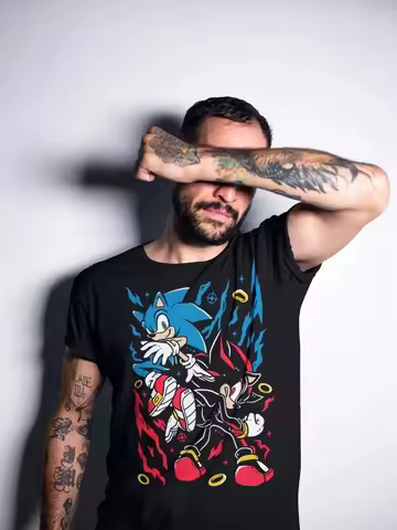 2025 Short Sleeve Shadow The Hedgehog T-Shirt Heroes Tee Sonic T-Shirt Heroes Vintage Men Women Tee - Fans Loose Cotton Top