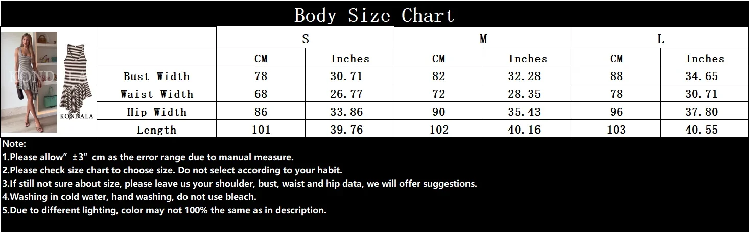 KONDALA Damen Trendiges Strandkleid Gestreiftes Kurzkleid Ärmellos Asymmetrischer Saum Kleid 2026 Frühling Sommer Urlaub Party Cami Mujer Kleid – Detail 1