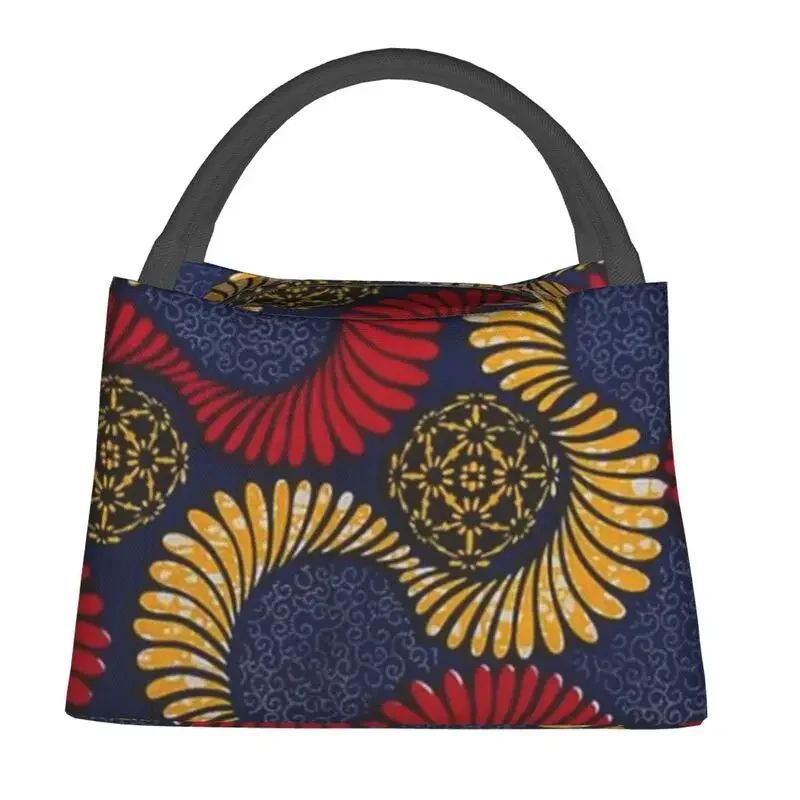 Ankara African Pattern Lunch Boxes Women Traditional Africa Ethnic Art Insulated Lunch Bag Hospital Office Pinic Container