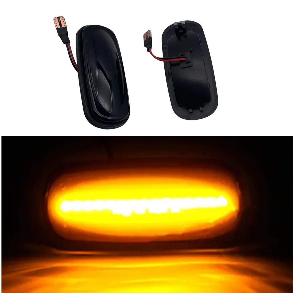 2 قطعة مؤشر مكرر LED ديناميكي الجانب ماركر بدوره مصباح إشارة لاند روفر المدافع لاند روفر فريلاندر 1 2002-2005 #4