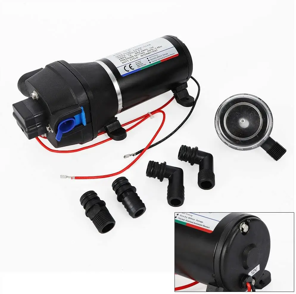 DC 12 V 40 PSI Self-priming Pressure Water Pump Chopper Pump / Faeces Pump Drinking Water Pump 17 Litres/min