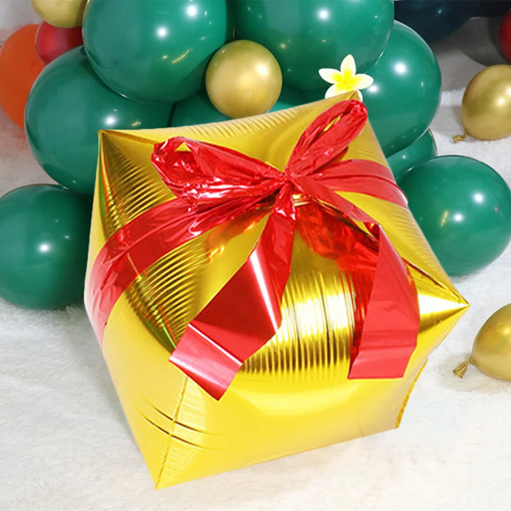 

6Pcs Colored Balloon Decorations Light Up Party Present Box Shaped Foil Balloons for Christmas Birthday Graduation Baby Shower