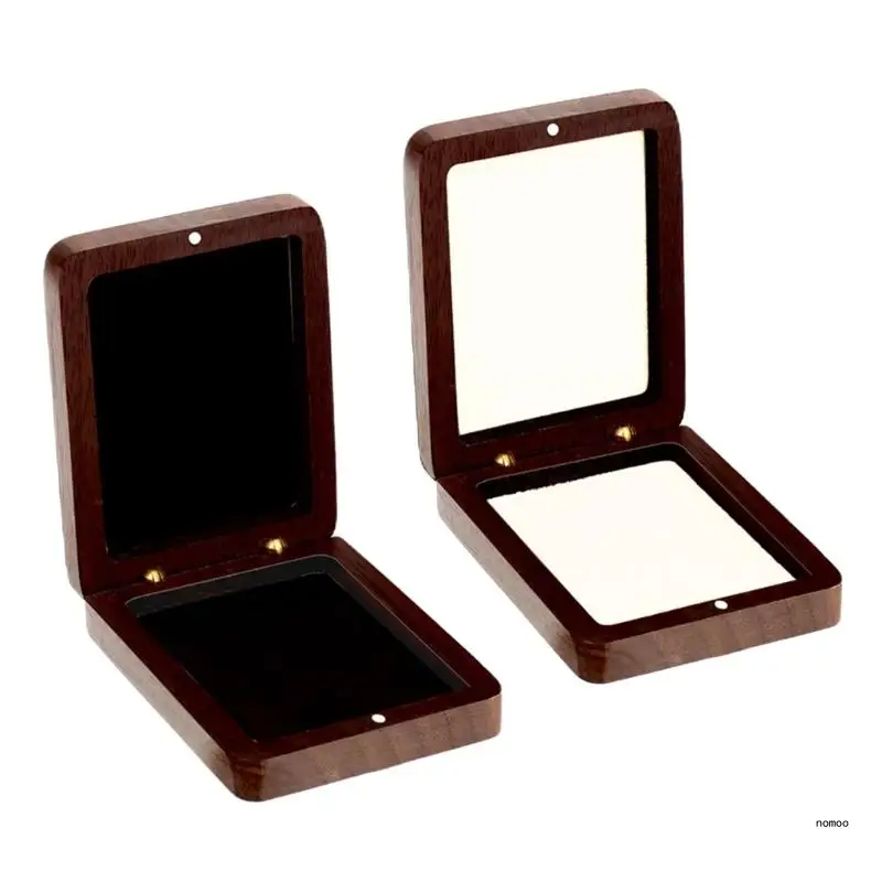 Coin Display Case Secure Medals Storage Chest Wooden Badge Packing Box Practical Commemorative Holder