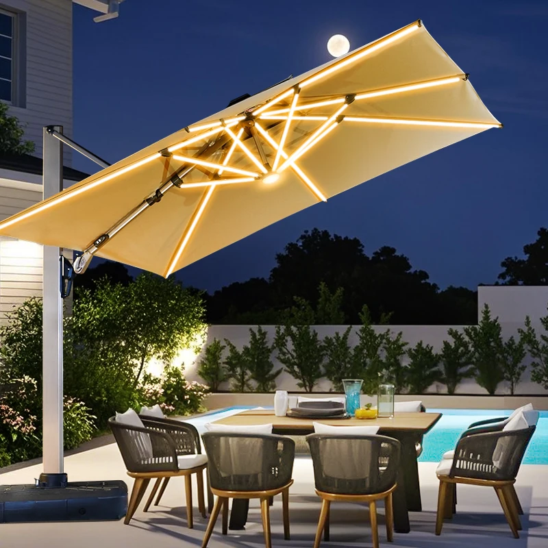 Outdoor Roman umbrella courtyard garden villa open-air balcony outside the commercial area milk tea coffee shop outdoor parasol