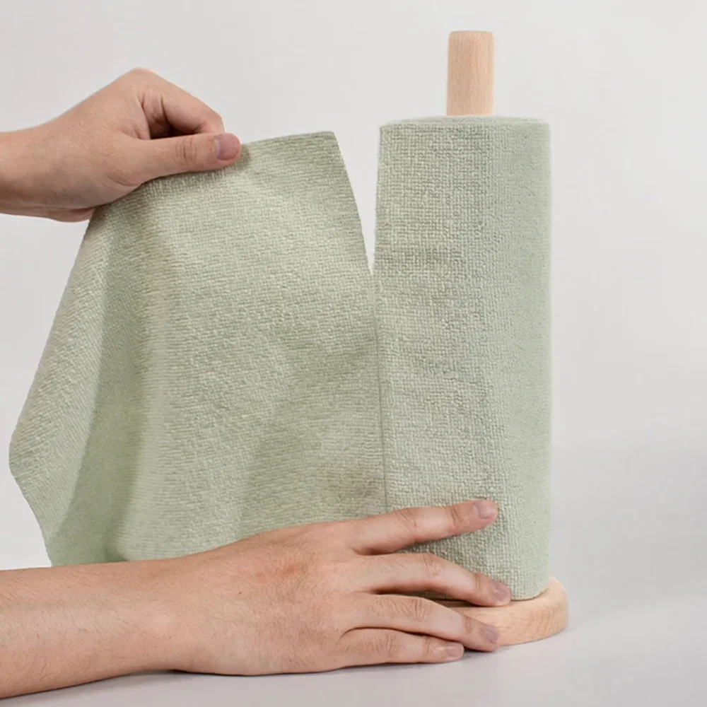 Reusable Cleaning Wipe Household Kitchen Cloth Microfiber Towel Rolls Dish Rags Wash Paper Towel Replacement 1 Roll of 20 Sheets