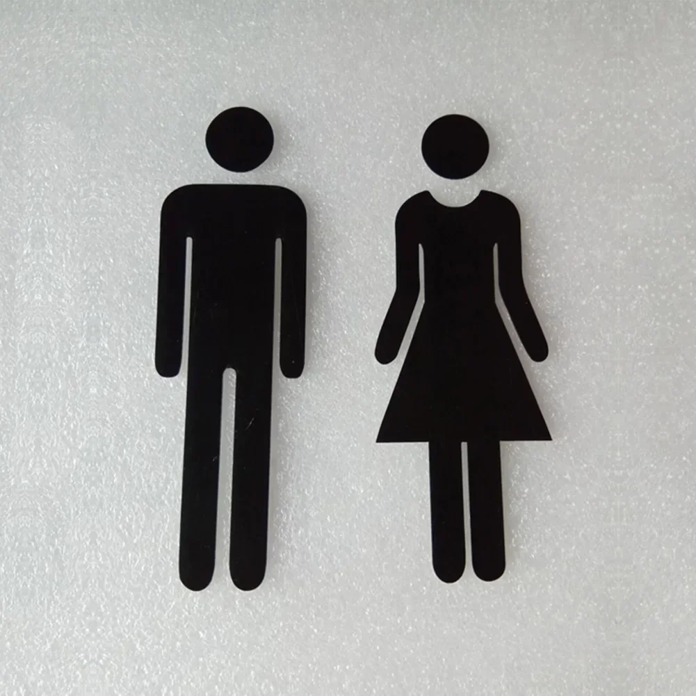 1 Pair DIY Man & Woman Toilet Sticker WC Door Sign Decals Toilet Signs Restroom Washroom Signage Plaque Wall Sticker Decor