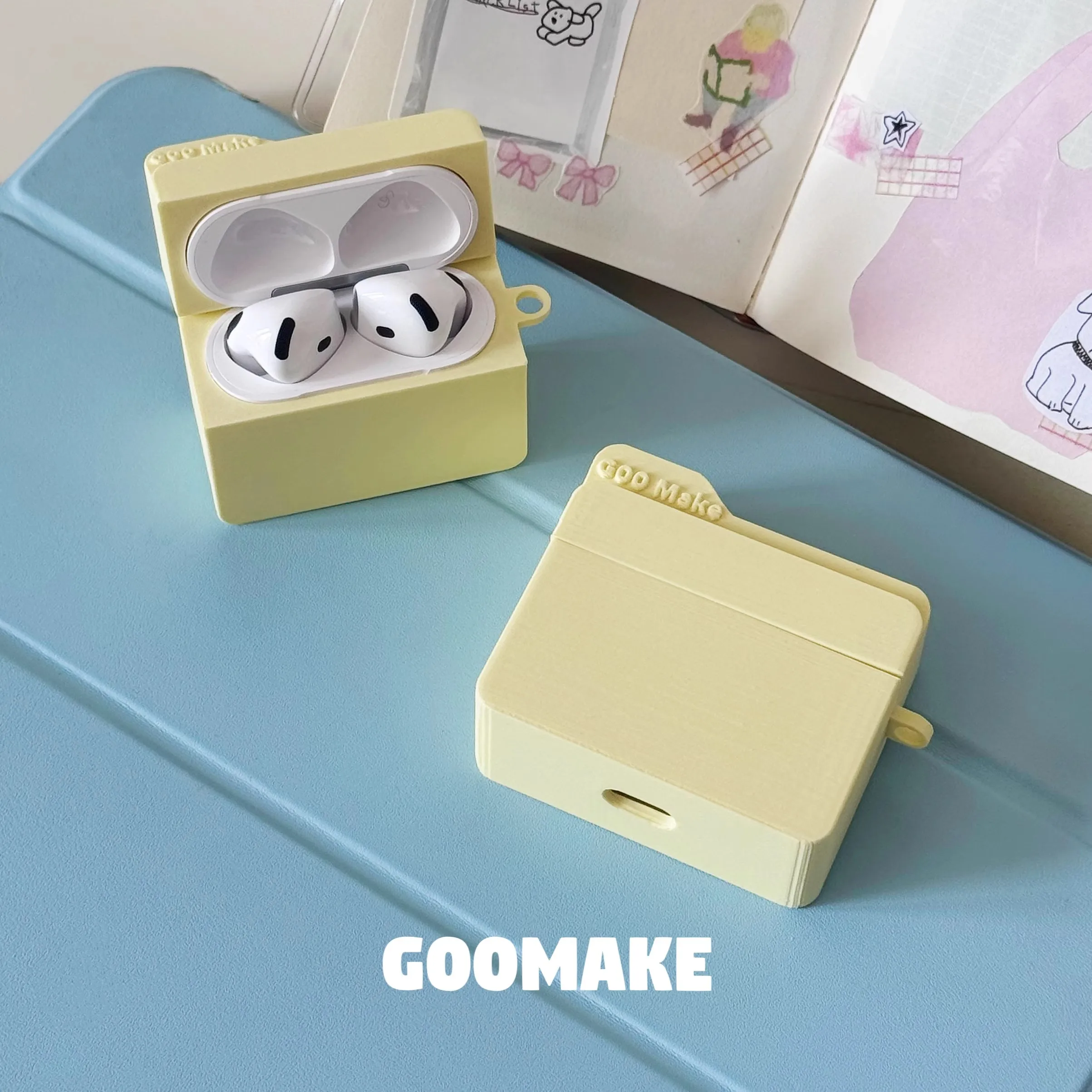 

Original Folder Airpods4 pro Headphone Case Yellow Decoration Design Custom Protective Case for Airpodspro1/2 Y2k Accessory