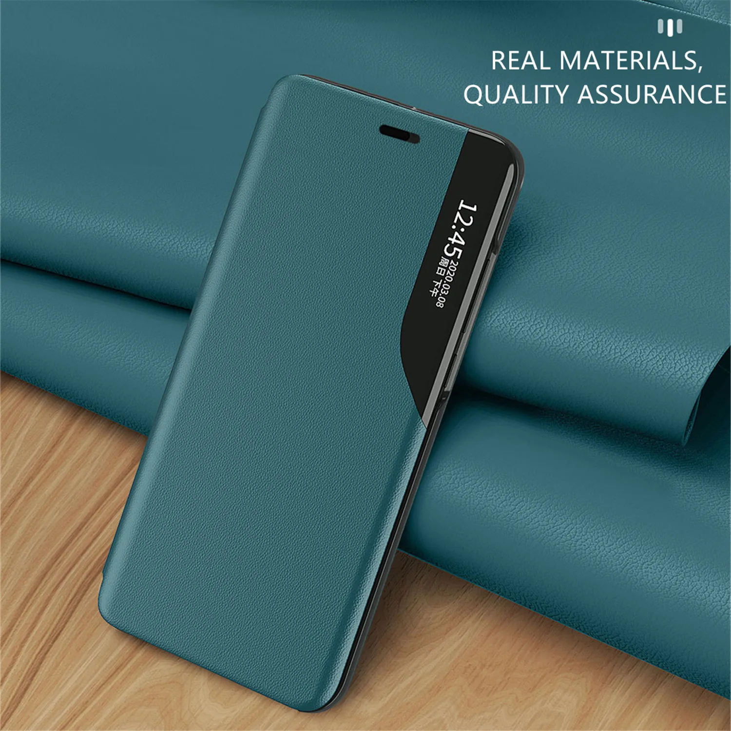 2023 Smart Clear View Flip Case For Samsung Galaxy S22 S21 Plus Note 20 Ultra S20 FE A53 A52 A72 5G A51 S23 A12 Stand Leather Co
