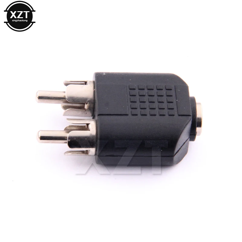 1Pcs Dual Rca Naar 3.5Mm Jack Adapter Lotus Hoofd 3.5Mm Female Naar Rca Male Audio Connector Adapters