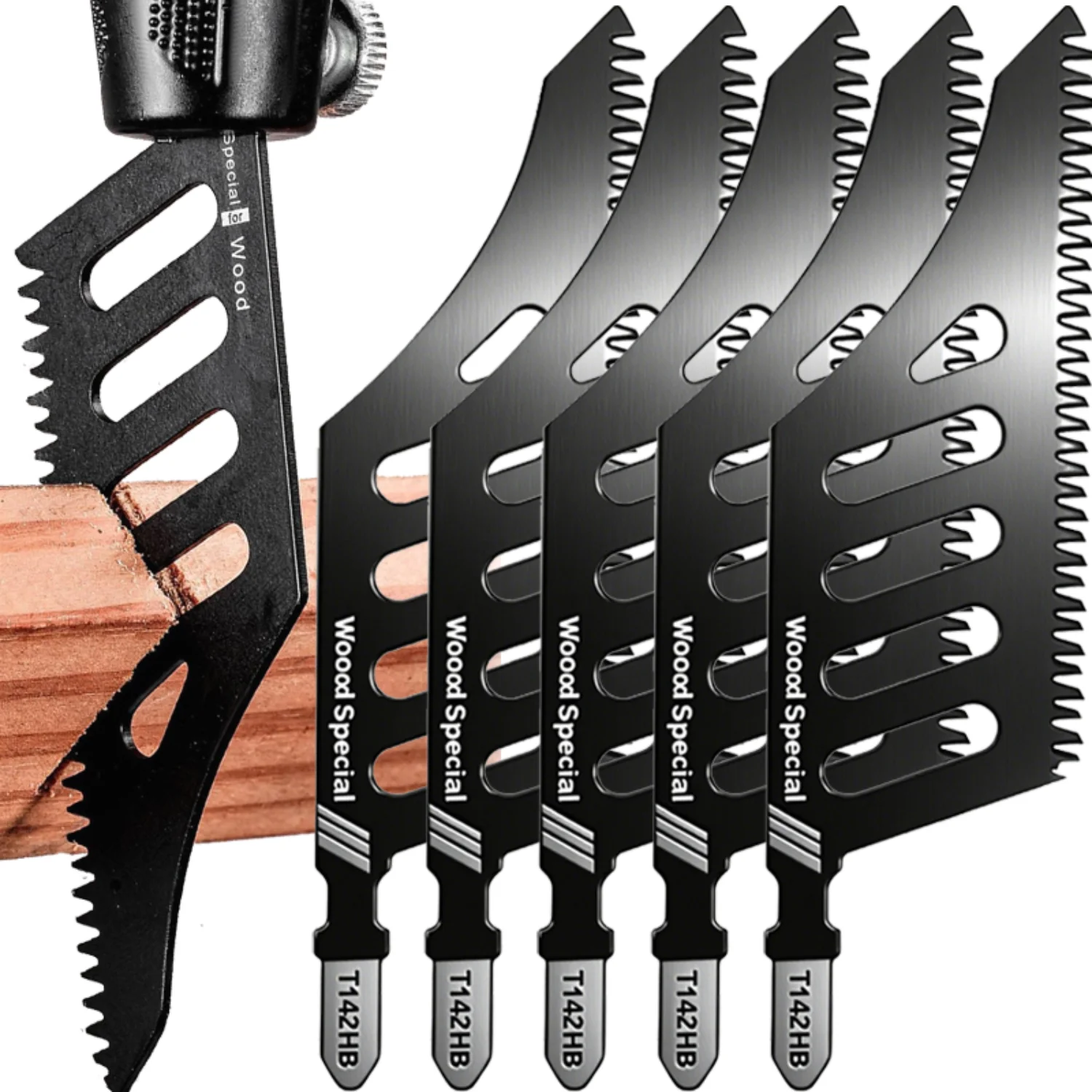 1-20Pcs Jig Saw Blades Carbon Steel Scroll Saws T-Shank Fine Coarse Teeth for Wood Aluminum Tight Cutting Tools Accessories