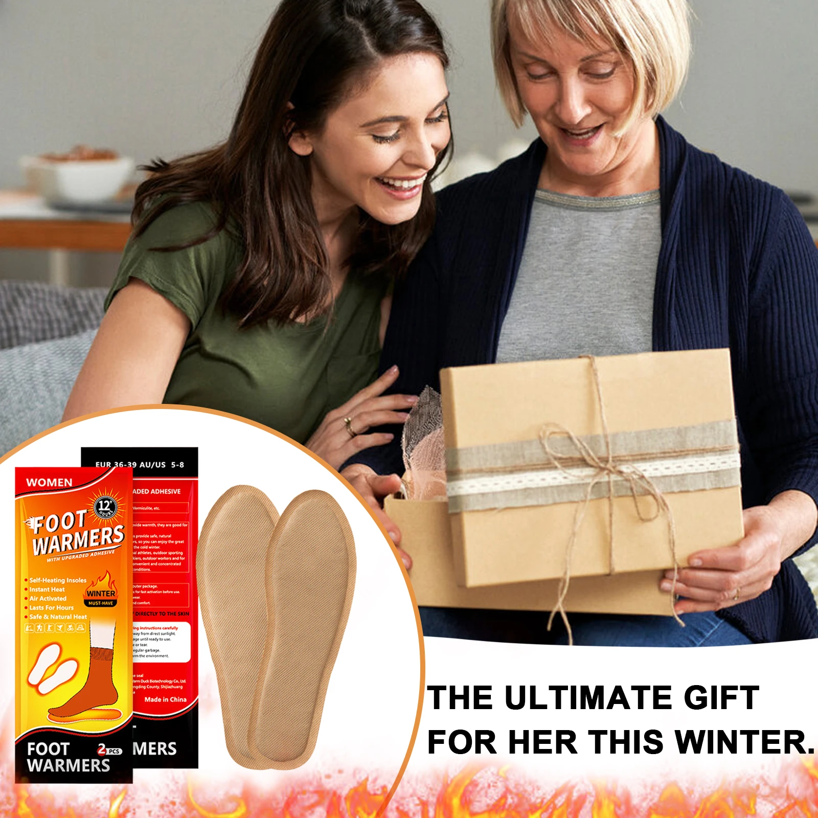 

10 Pairs Heated Insoles Warmers Disposable Toe Warmers Continuous Heat Air Activated Warmers for Hunting and Outdoor Sports