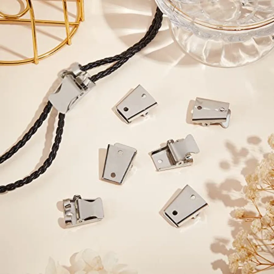 10 قطعة الحديد بولو التعادل المنزلق المشبك البلاتين اللون بولو التعادل مشبك اكسسوارات سطح أملس النتائج مجوهرات DIY بها بنفسك الحرفية الجدار