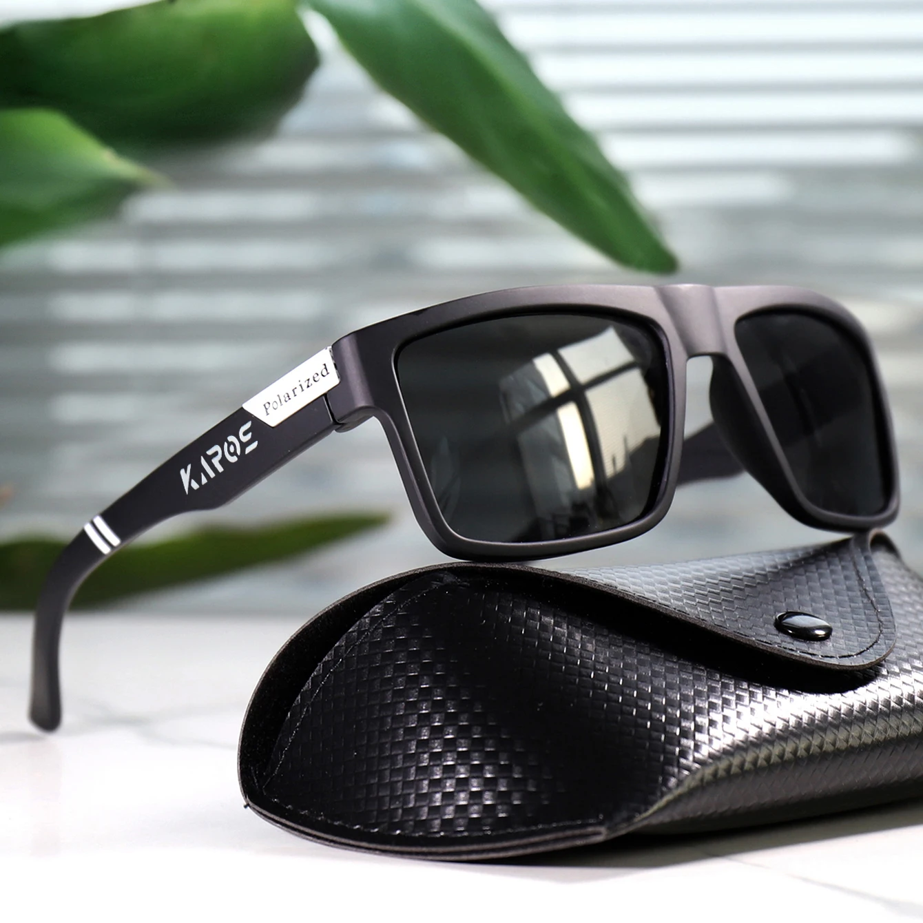 Karos Klassische Polarisierte Sonnenbrille Männer Frauen MTB Fahrrad Brille Quadratische Brillen Camping Wandern Fahren UV400 Gläser Mit Fall