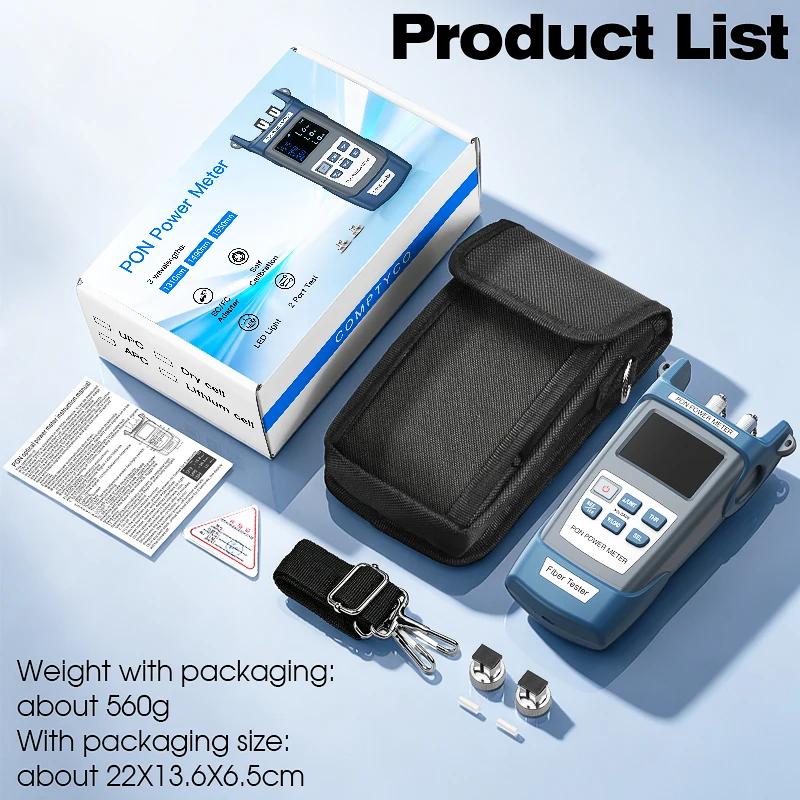 

COMPTYCO AUA-350U(UPC Port)/AUA-350A(APC Port) PON Optical Power Meter 1310/1490/1550nm FTTX/ONT/OLT Fiber Optic Testing Tool