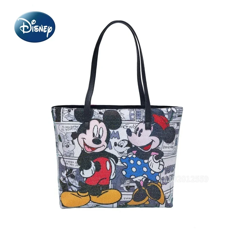 Disney Mickey New Women\'s Diamond Shoulder Bag Fashion Women\'s Handbag Luxury Brand Cartoon Cute Women\'s Bag Large Capacity