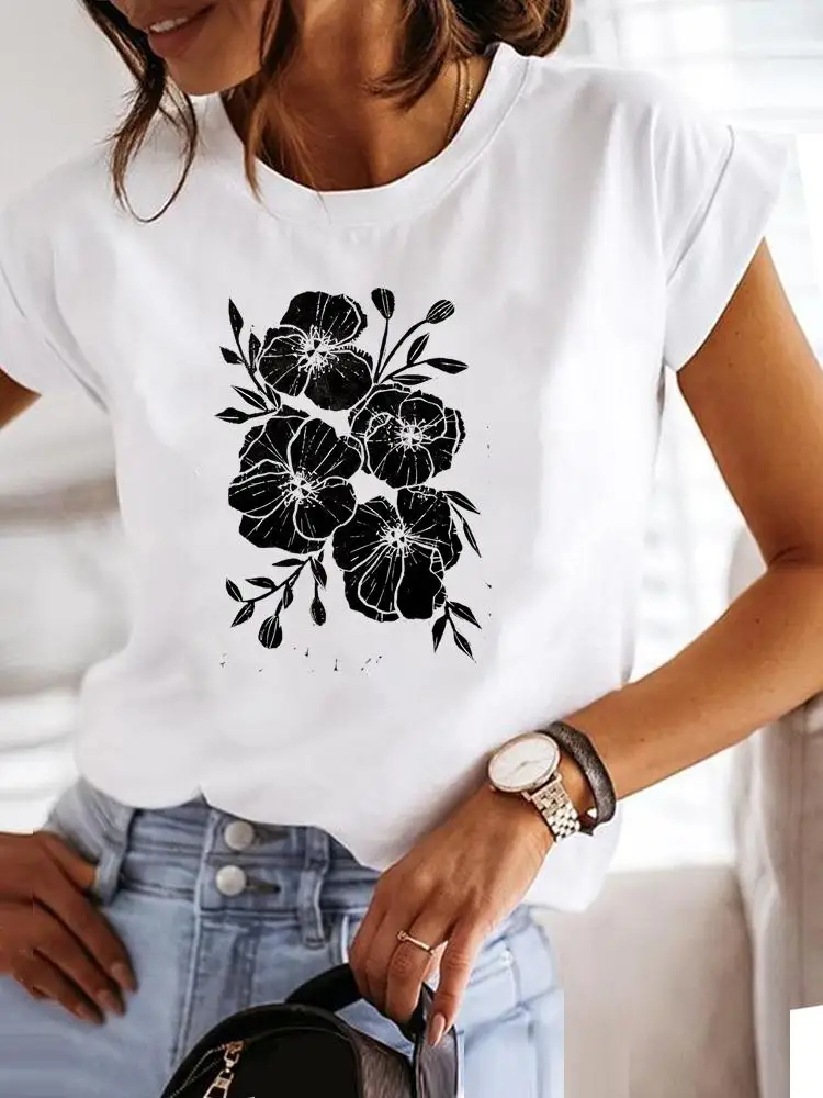 Women Summer Travel Lovely Style 90s Clothes Graphic T-shirt Fashion Short Sleeve Print T Shirt Clothing Tee Female Top