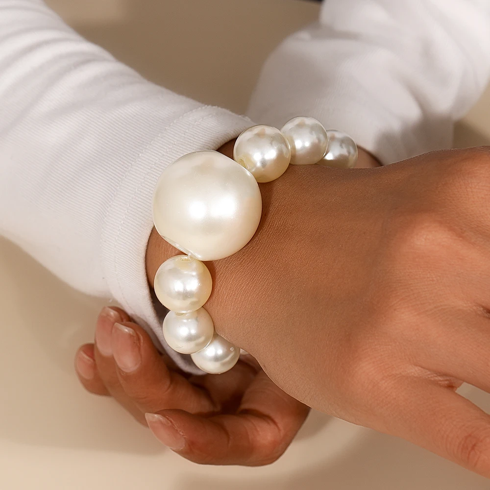 Aihua Große mehrschichtige stapelbare Perlen-Halskette, klobige Kette, Perlen-Halsreifen für Damen, modisch, Nacht, Party, Schmuck, Geschenke – Detail 14