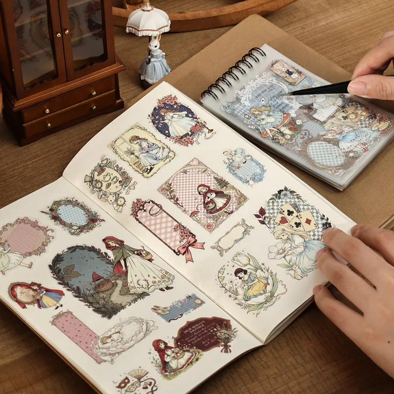 48pcs Per Pack Wonder Little World Series PET Sticker Book Adhesive Cute Vintage Journal Decoration Kawaii Stickers
