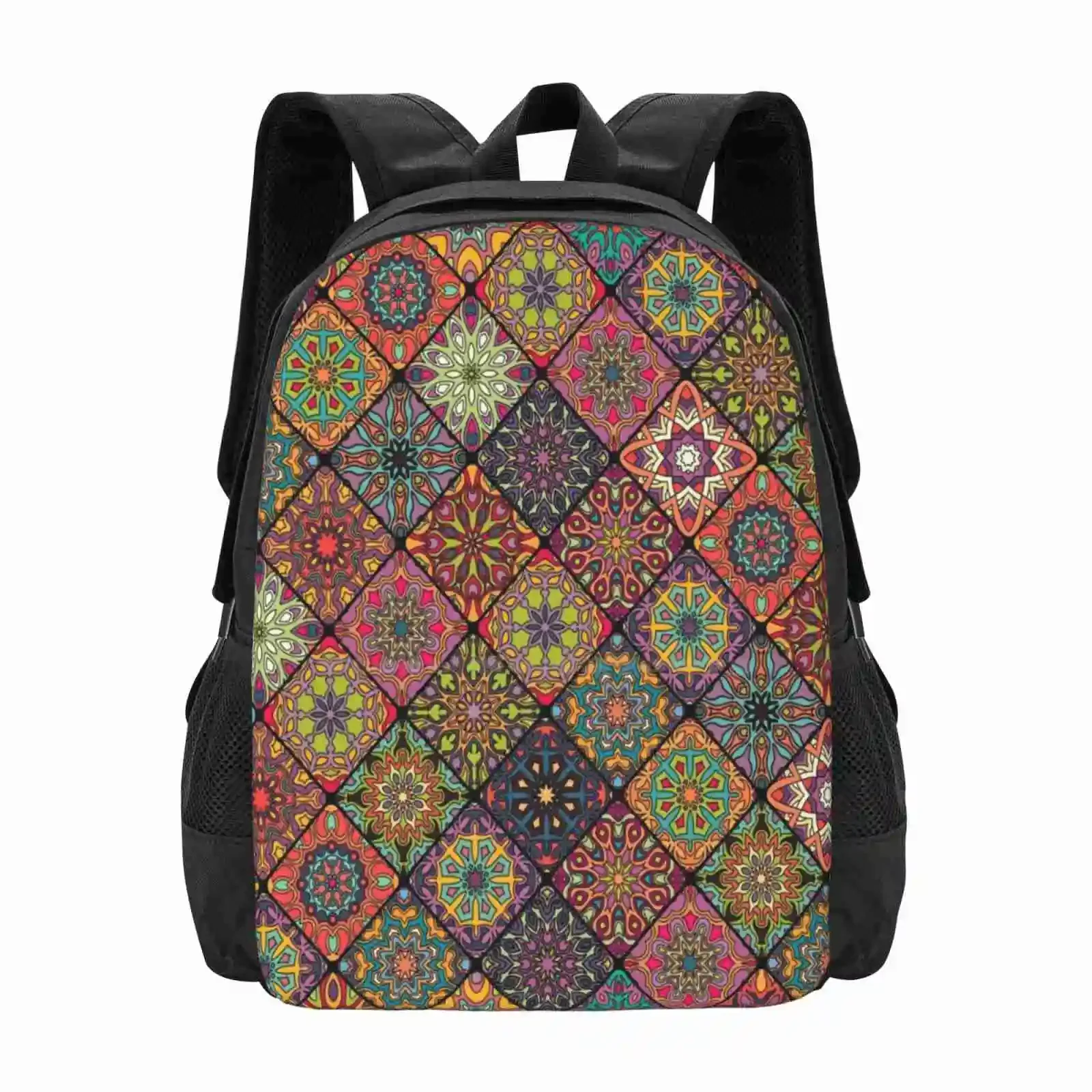 

Винтажный лоскутный рюкзак с цветочными элементами мандалы, Лидер продаж, школьный рюкзак, модные сумки, лоскутное винтажное мексиканское ретро с цветочным принтом