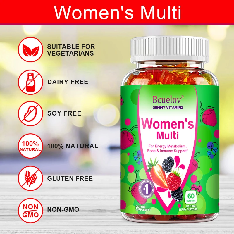 Women\'s Multivitamin Gummies, 60 Gummies, Women\'s Daily Vitamin for Energy Metabolism, Bone and Immune Health