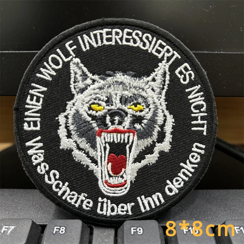 Parche bordado táctico koala lobo ratón con velcro para mochila - imagen 2