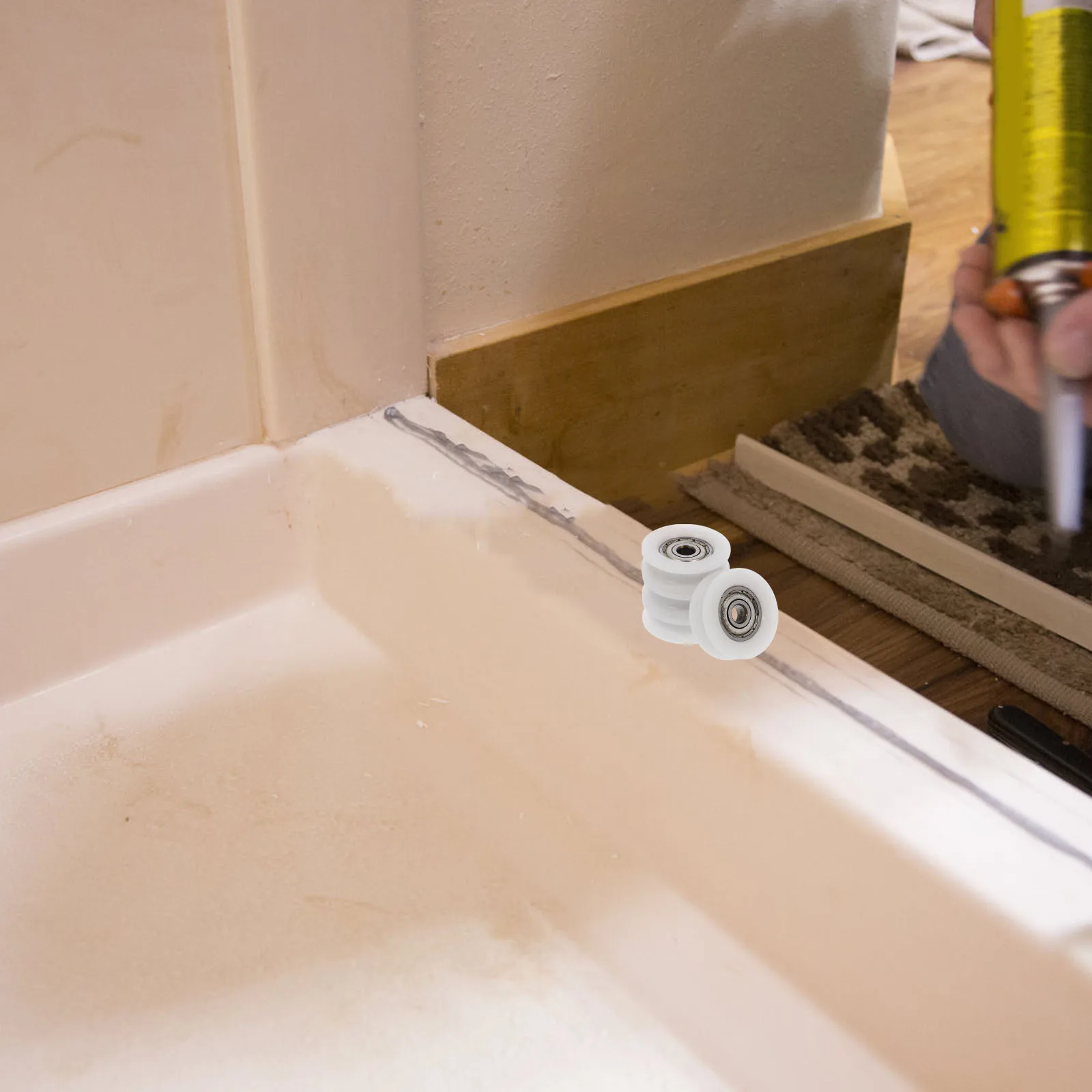 4 قطعة عجلة النايلون الأبيض U الأخدود تحمل الأسطوانة ل انزلاق الباب نافذة درج الأجهزة عملية سلسة هادئة انزلاق الباب